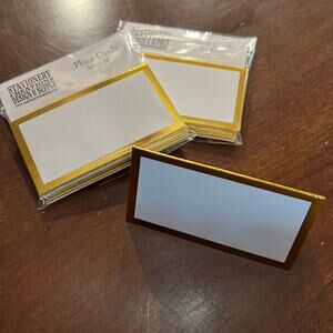 Gold Border Place Cards Set of 20 NEW